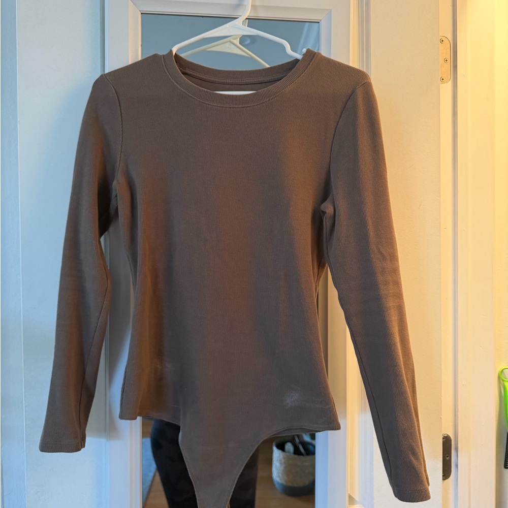 Nuuds Mocha Ribbed Bodysuit